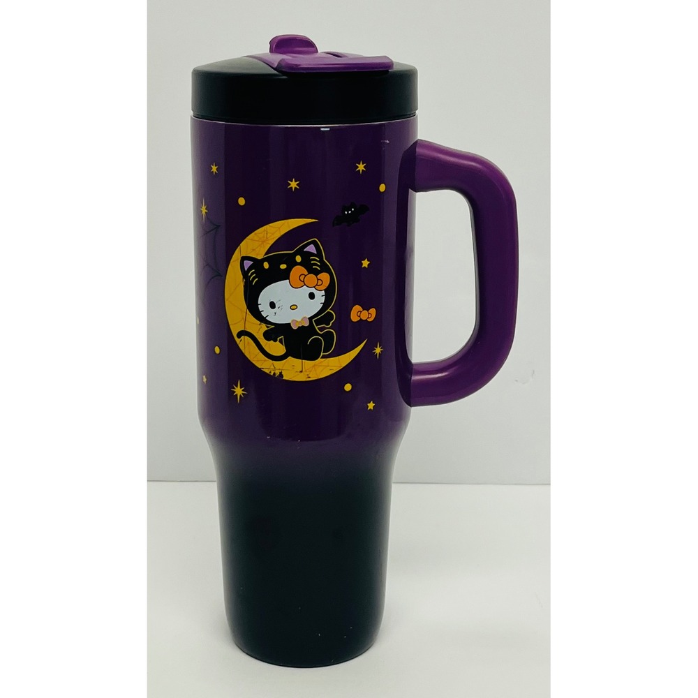 Zak Designs Hello Kitty Halloween 40oz Tumbler Purple Black Sanrio Travel Mug